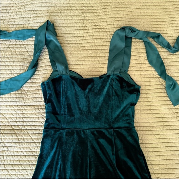 Endless Rose Teal Velvet Jumpsuit - Picture 7 of 10